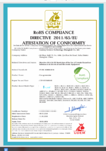 RoHS certificate