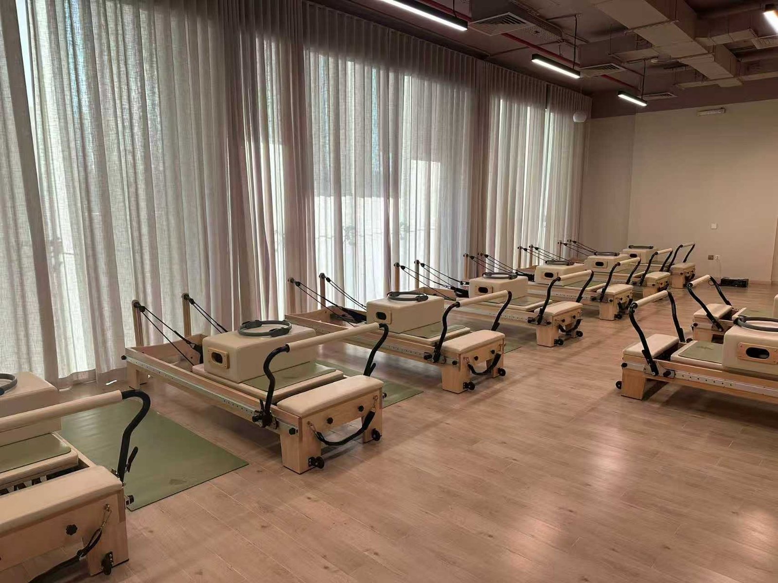 Luxury hotel Pilates reformer with custom premium finish