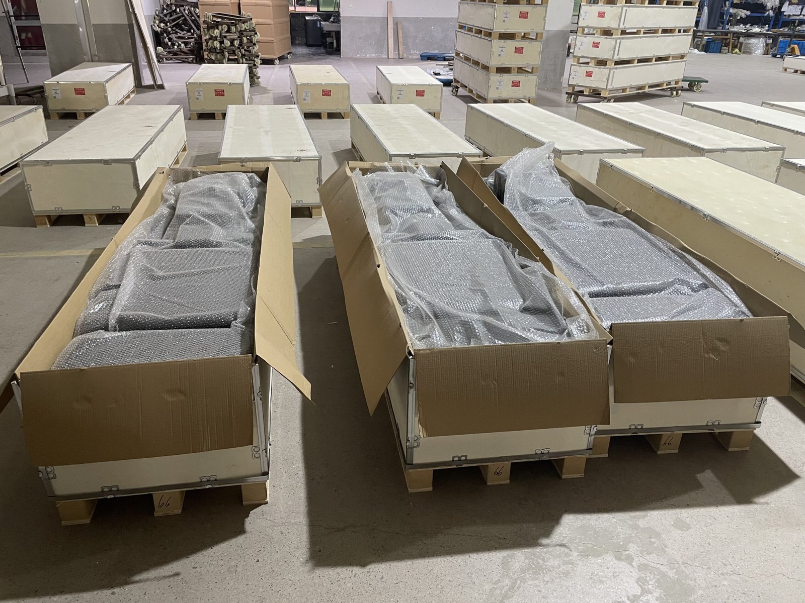 VTreformer equipment packaging showing multi-layer export protection
