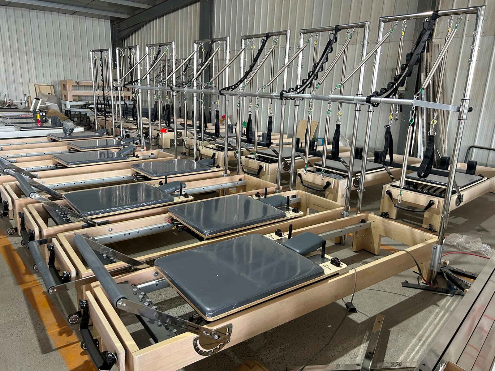 Solid Maple Wood Pilates Reformer with Half Tower