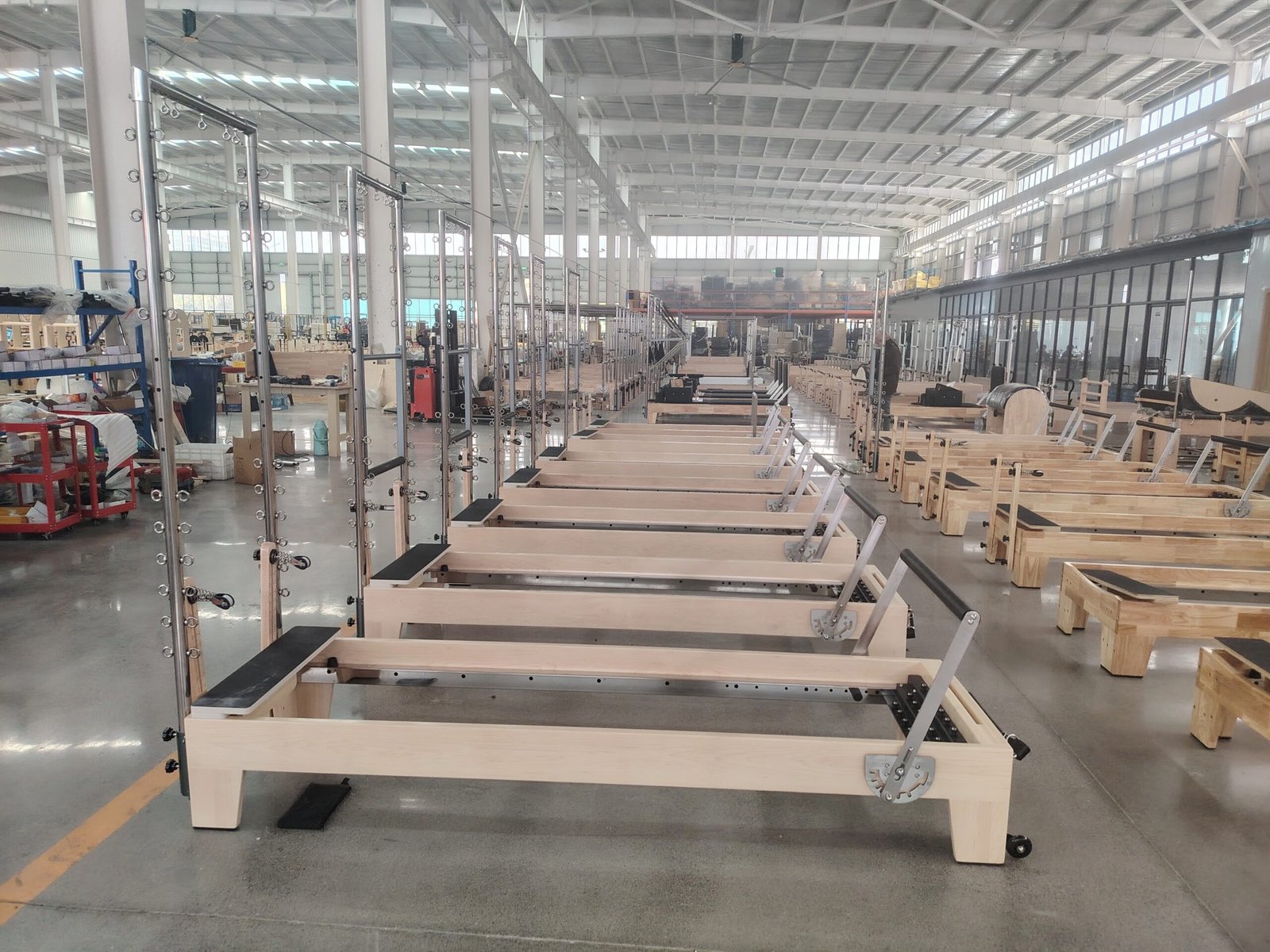 Solid Maple Wood Pilates Reformer with Half Tower