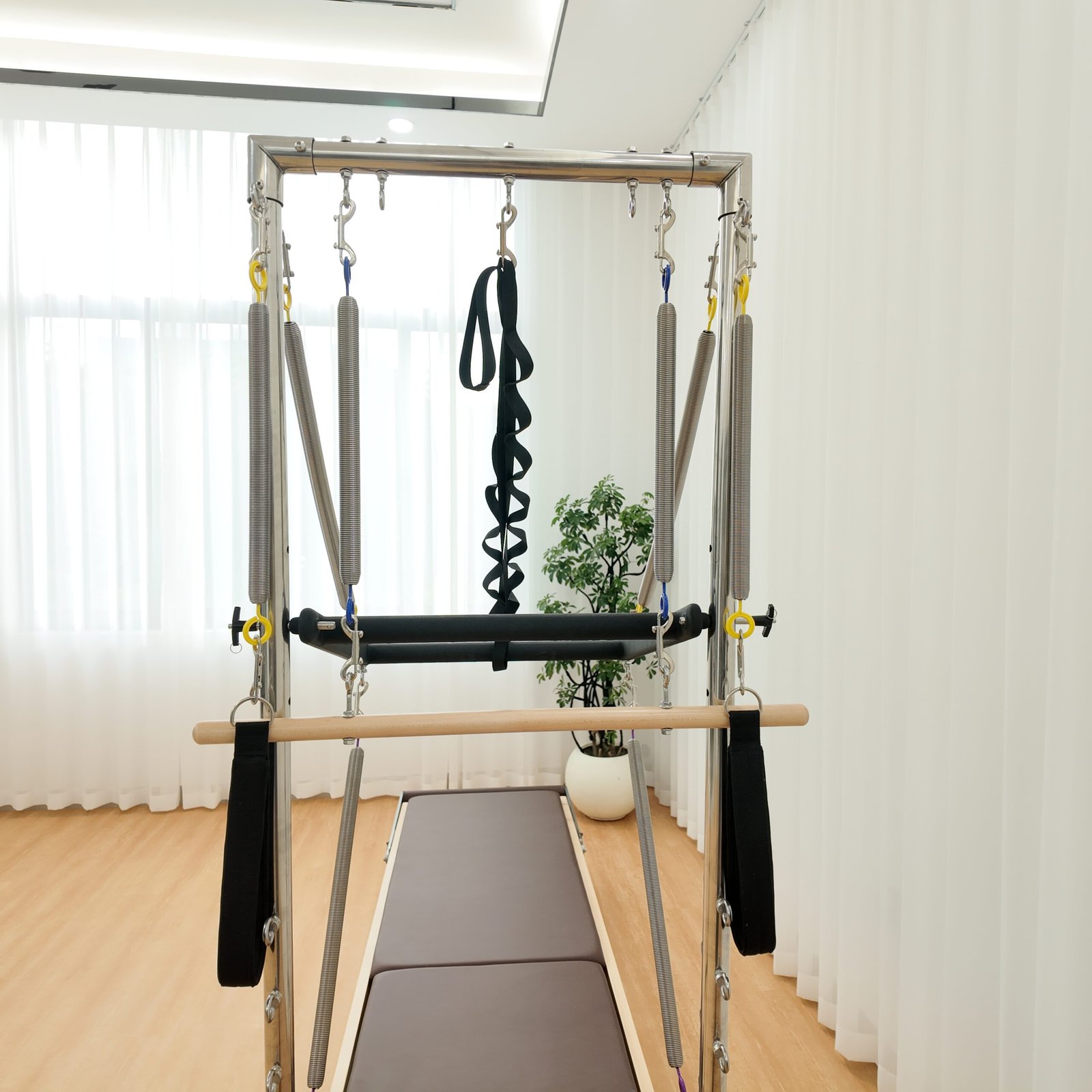Solid Maple Wood Pilates Reformer with Half Tower