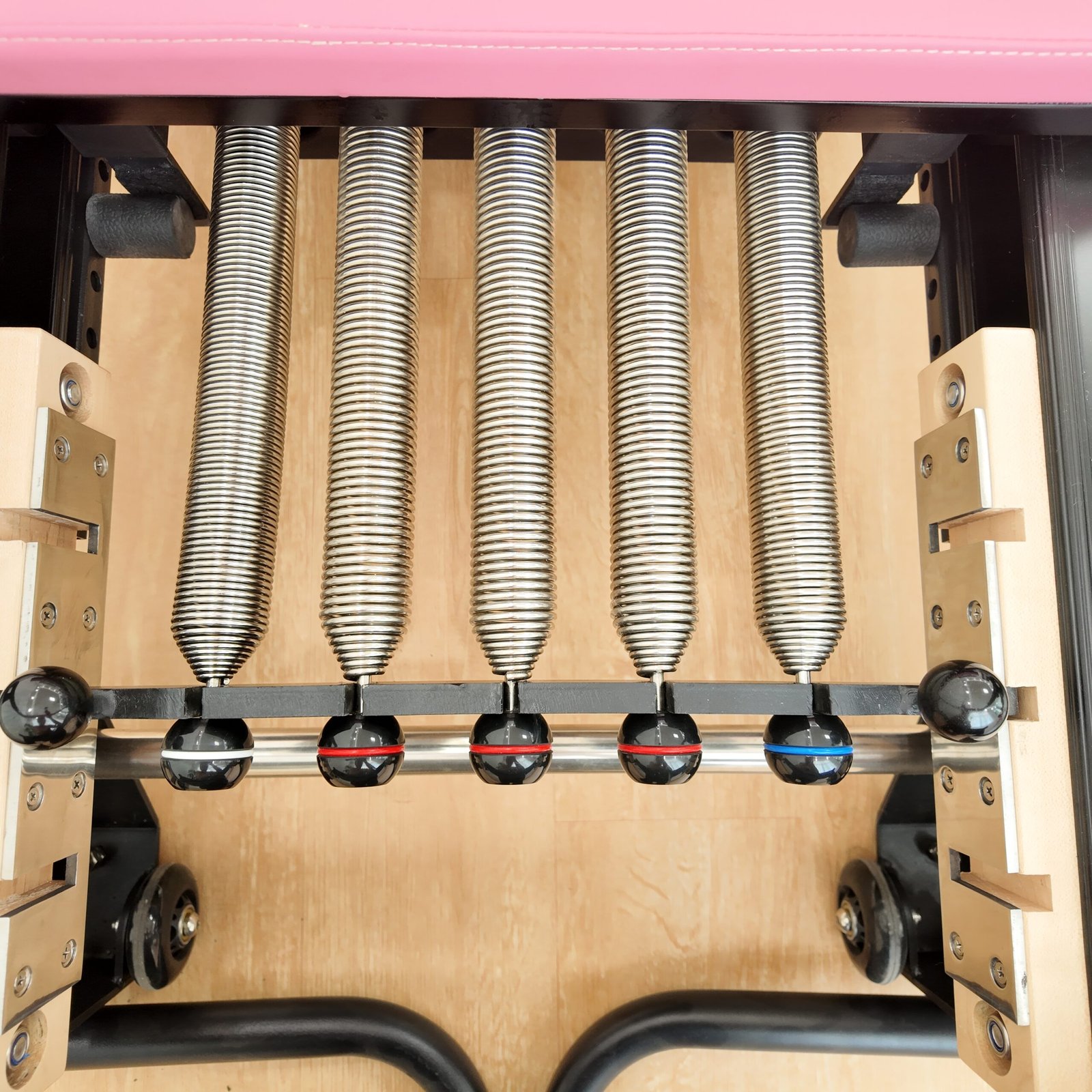Premium Black Aluminum Pilates Reformer with Modern Studio Design