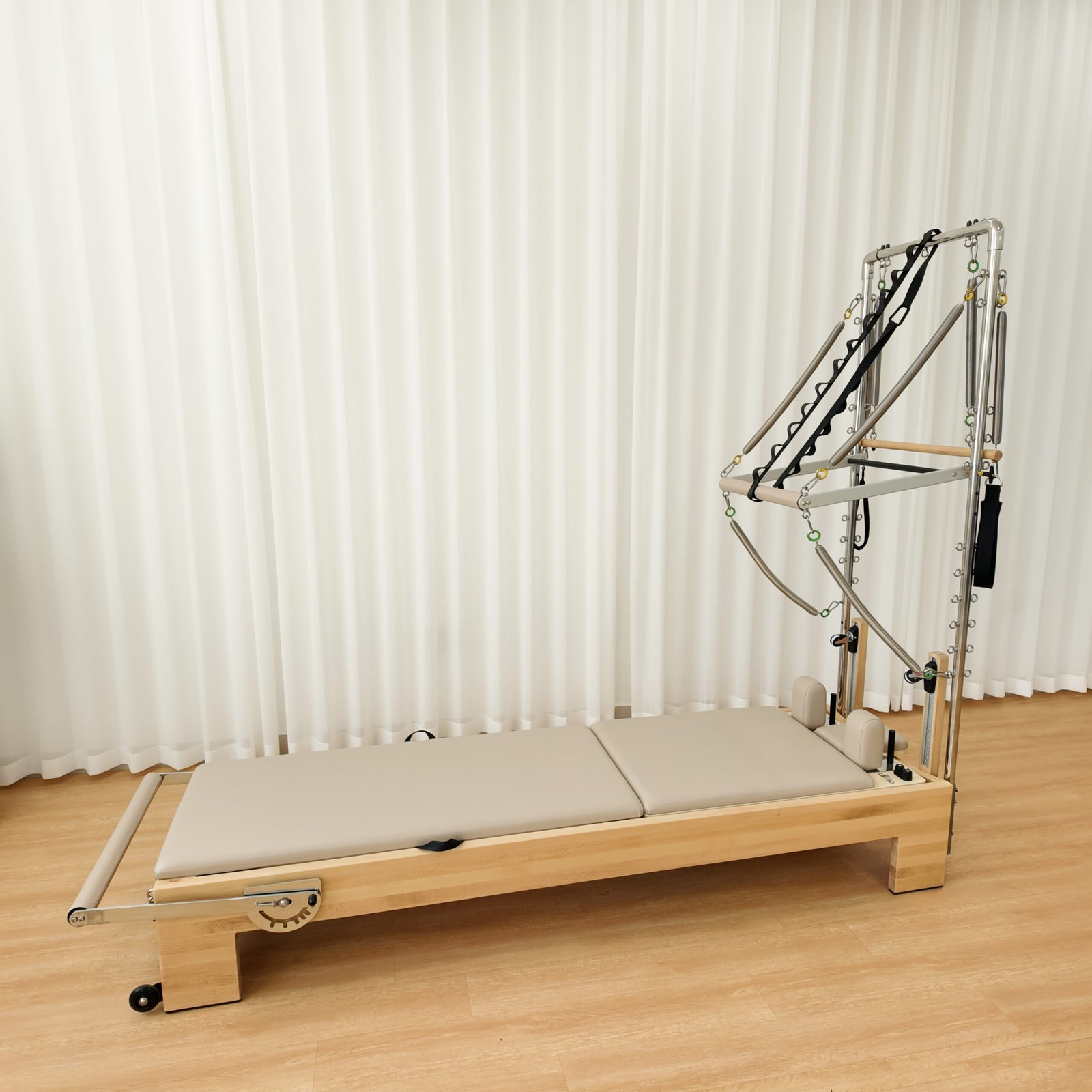 Premium Spliced Maple Wood Core Pilates Reformer with Half Tower