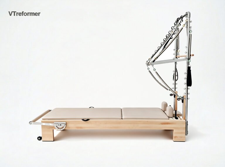 Premium Spliced Maple Wood Core Pilates Reformer with Half Tower