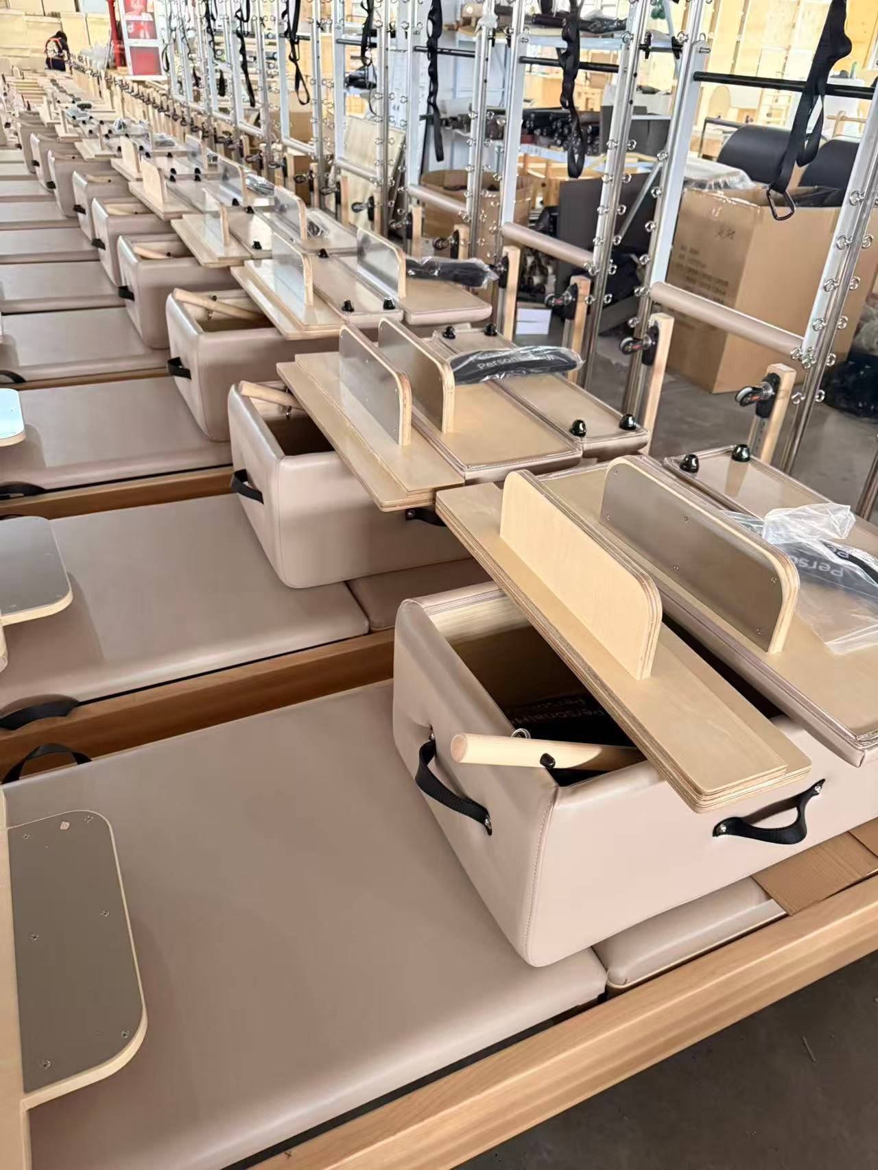 Premium Spliced Maple Wood Core Pilates Reformer with Half Tower