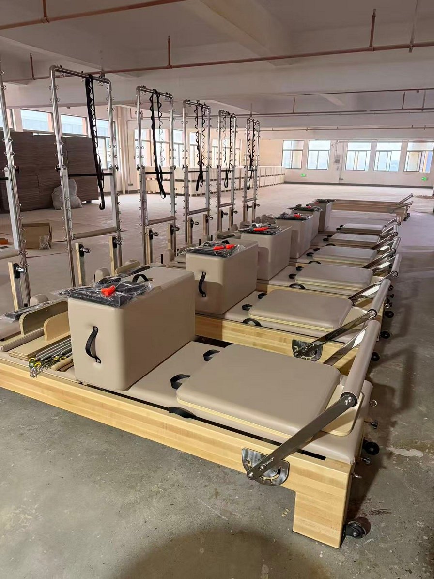 Premium Spliced Maple Wood Core Pilates Reformer with Half Tower