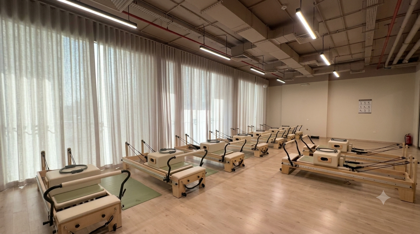 Medium Pilates training academy room with Reformer machines