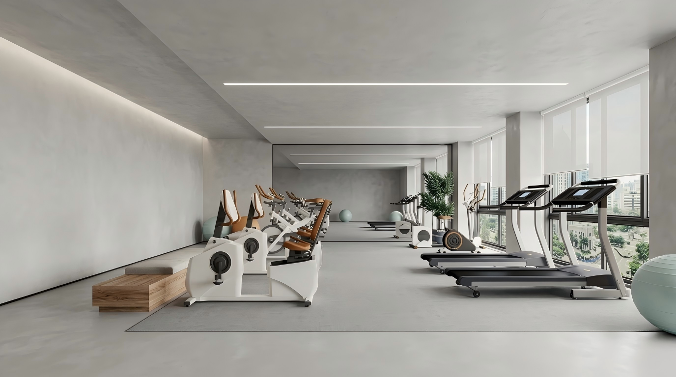 Medium fitness club Pilates zone with multiple Reformers