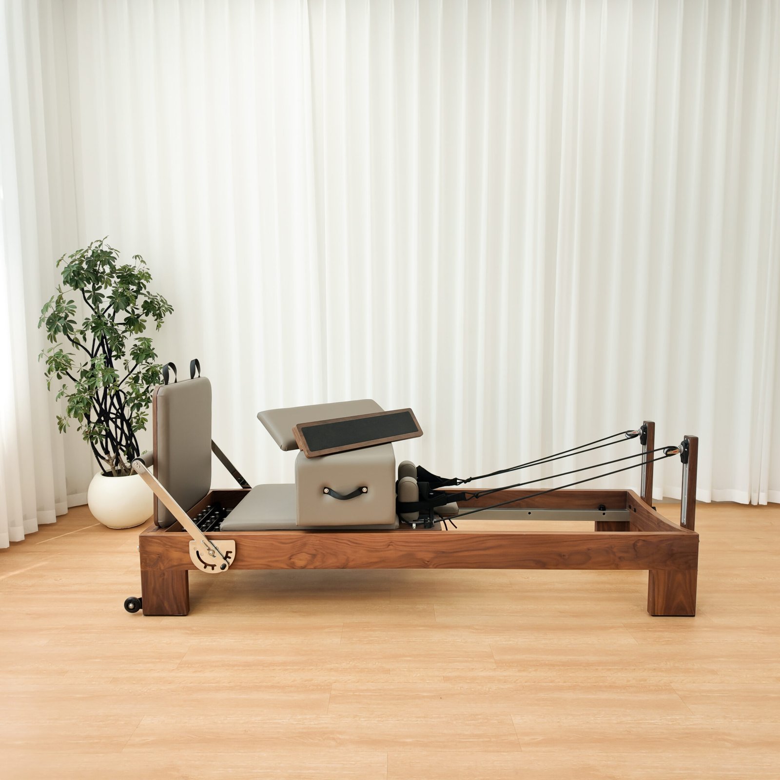 Premium Walnut Wood Core Pilates Reformer for Commercial Studios