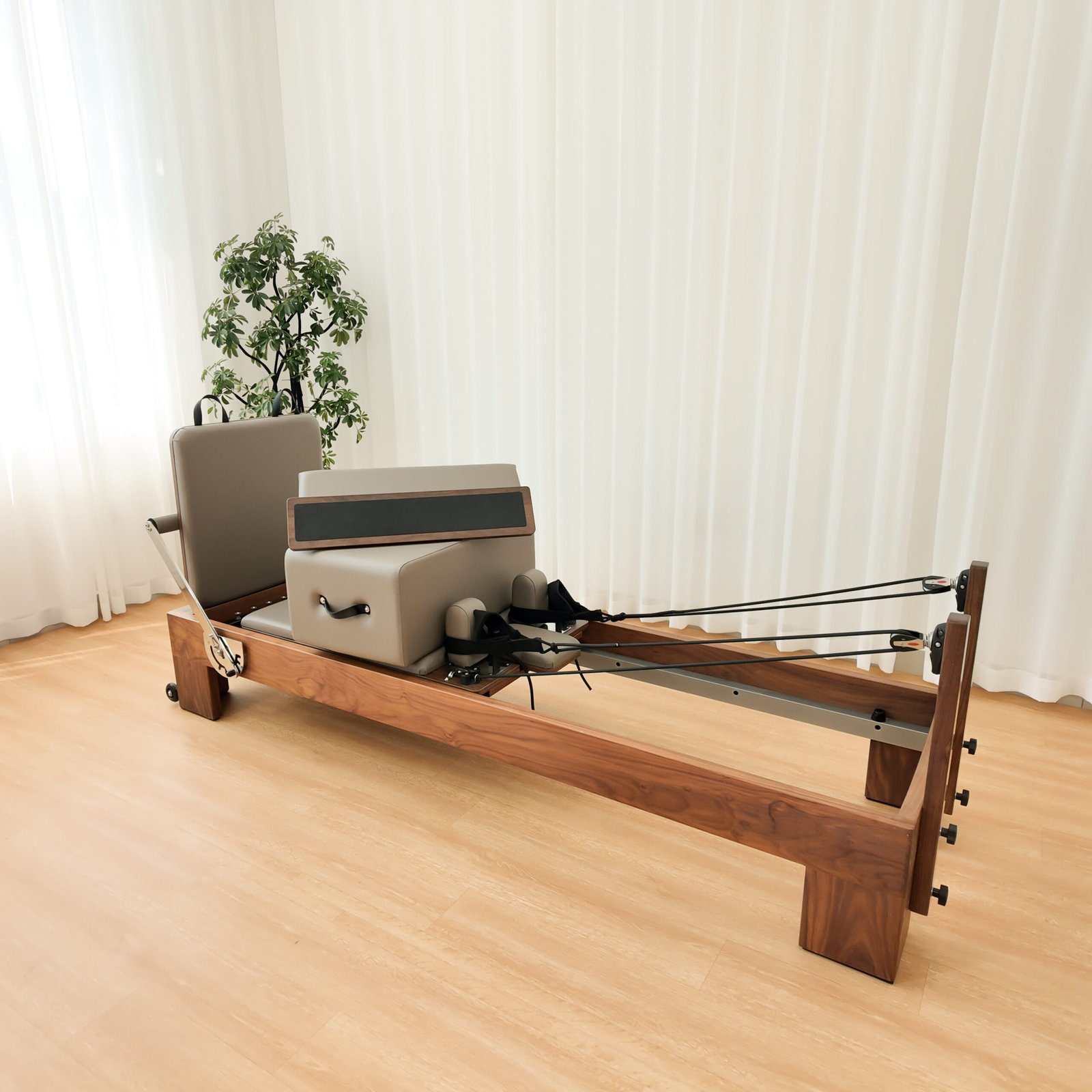 Premium Walnut Wood Core Pilates Reformer for Commercial Studios