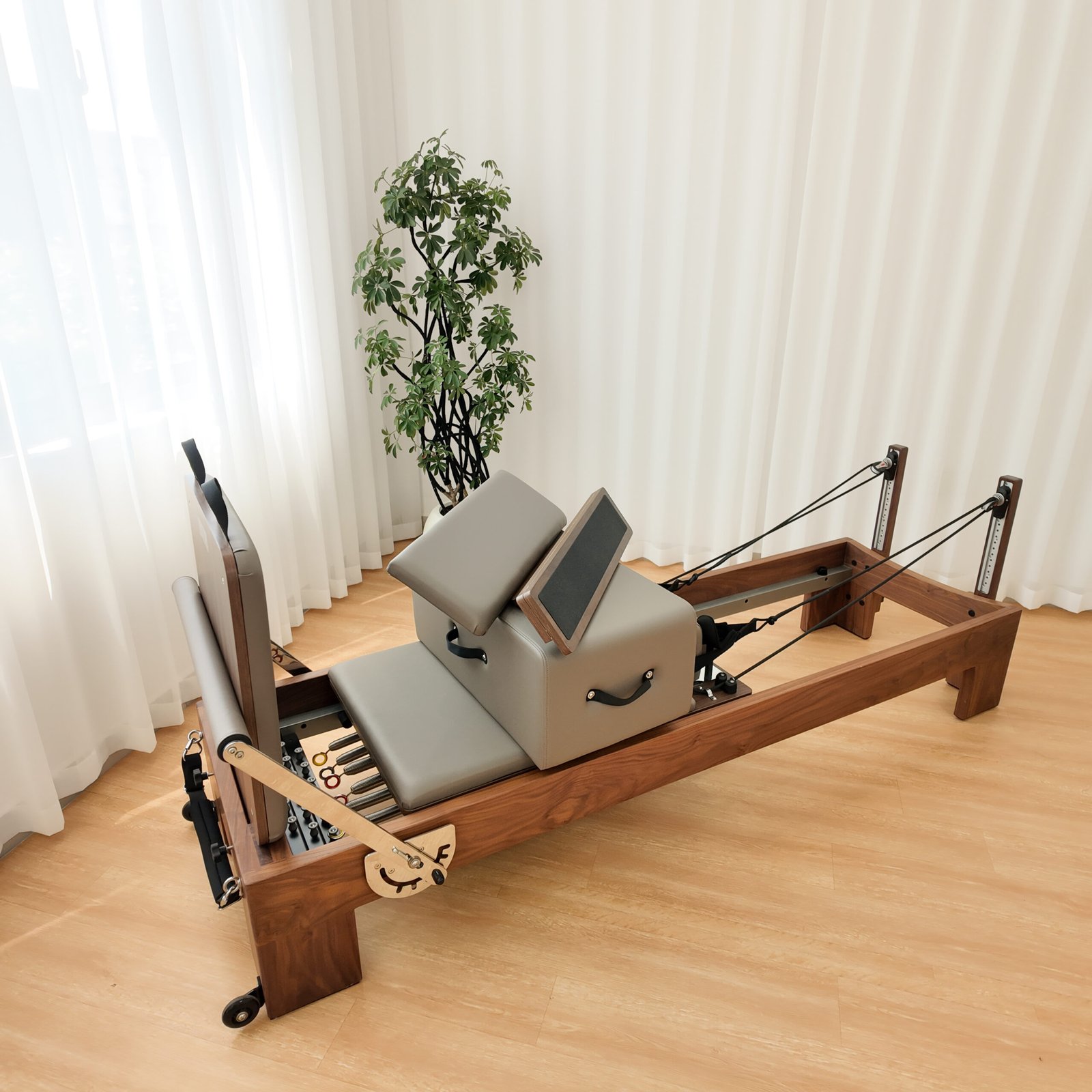 Premium Walnut Wood Core Pilates Reformer for Commercial Studios