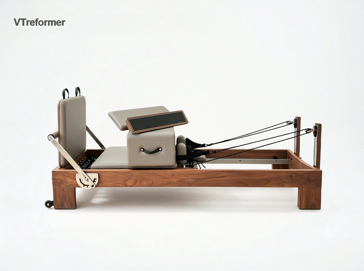 Premium Walnut Wood Core Pilates Reformer for Commercial Studios